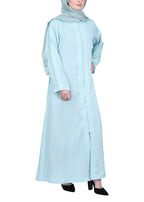 Being Muslims Intricate Embroidery Qatari Nida Abaya Sea Green