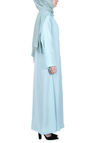 Being Muslims Intricate Embroidery Qatari Nida Abaya Sea Green