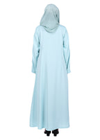 Being Muslims Intricate Embroidery Qatari Nida Abaya Sea Green