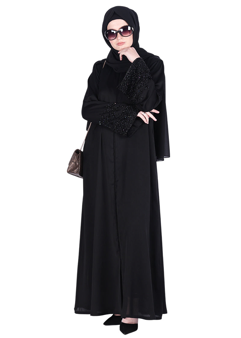 Being Muslims Starry Sleeves Luxury Abaya Black