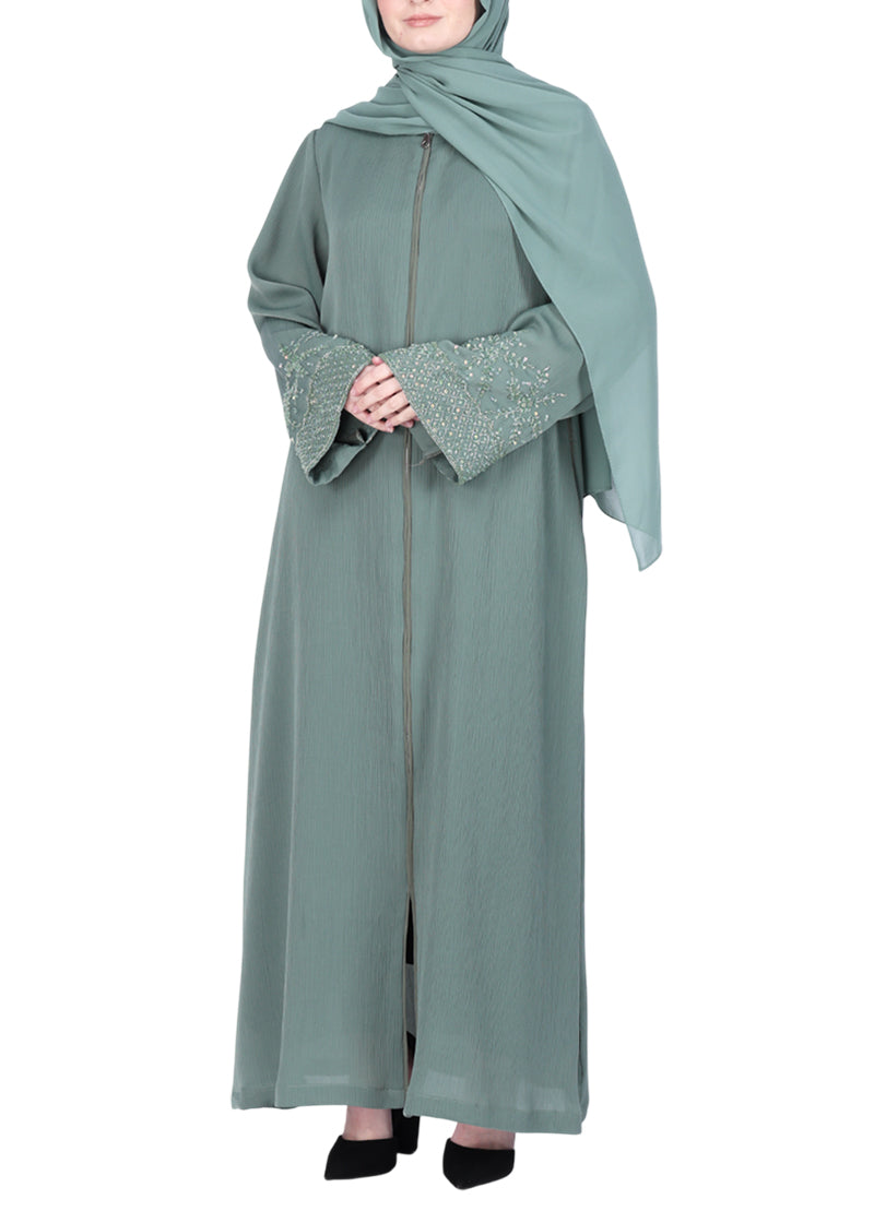 Being Muslims Starry Sleeves Luxury Abaya Mint