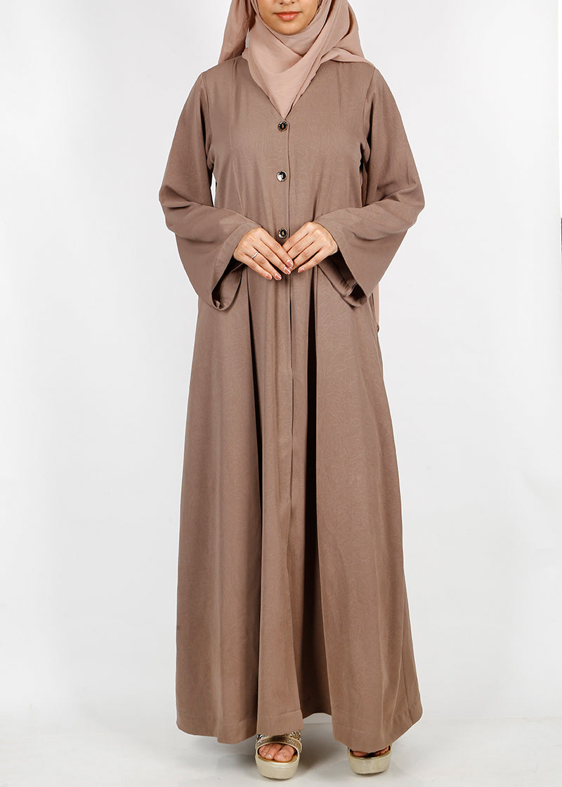 BeingMuslims button-front pleated flowy abaya