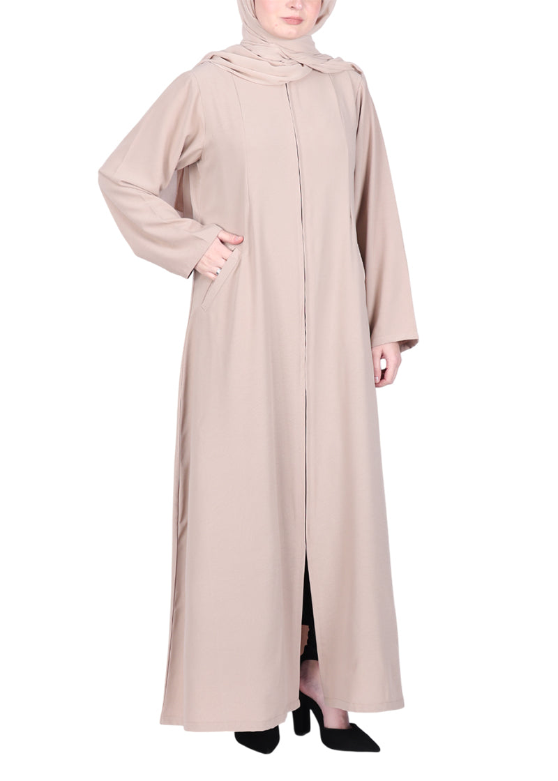 Being Muslims Sleek Abaya with Zipper and Pockets