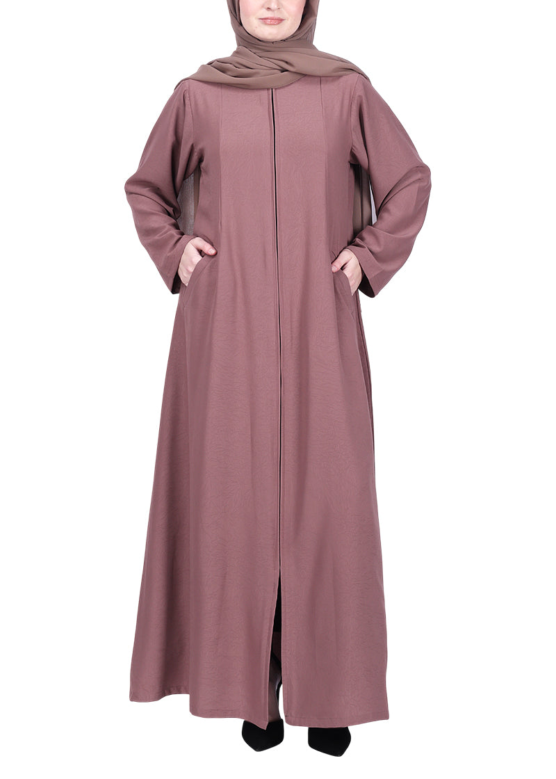 Being Muslims Sleek Abaya with Zipper and Pockets