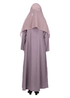 Being Muslims Sleek Abaya with Zipper and Pockets Dull Purple
