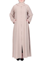 Being Muslims Sleek Abaya with Zipper and Pockets Beige