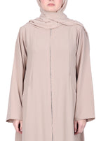 Being Muslims Sleek Abaya with Zipper and Pockets Beige