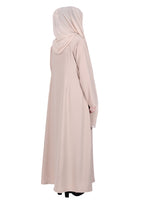 Being Muslims Sleek Abaya with Zipper and Pockets Beige