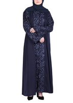 Being Muslims Abaya with Magnificent Rich Embroidery Navy Blue