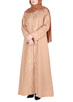 Being Muslims Abaya with Magnificent Rich Embroidery Beige