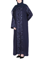 Being Muslims Abaya with Magnificent Rich Embroidery Navy Blue