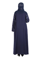 Being Muslims Abaya with Magnificent Rich Embroidery Navy Blue