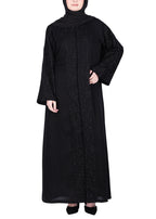 Being Muslims Abaya with Magnificent Rich Embroidery Black