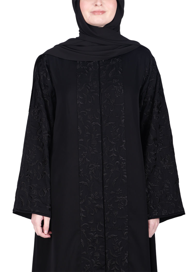Being Muslims Abaya with Magnificent Rich Embroidery Navy Blue