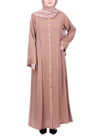 Being Muslims Simple n Stylish Front Open Abaya Beige