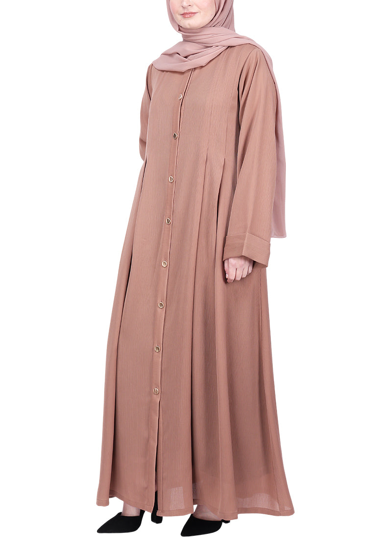 Being Muslims Simple n Stylish Front Open Abaya Beige