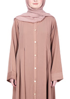 Being Muslims Simple n Stylish Front Open Abaya Beige
