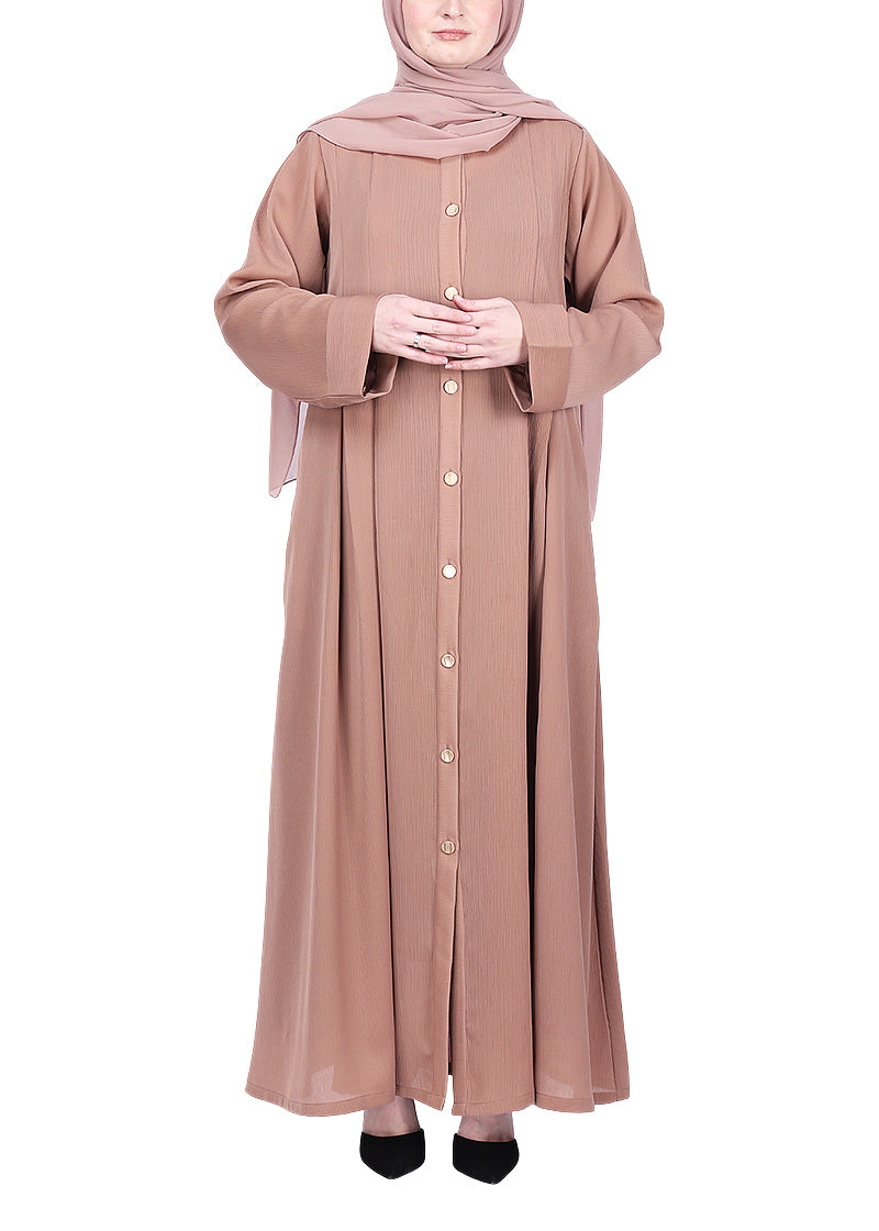 Being Muslims Simple n Stylish Front Open Abaya Beige