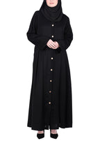 Being Muslims Simple n Stylish Front Open Abaya Black