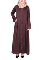 Being Muslims Simple n Stylish Front Open Abaya Brown