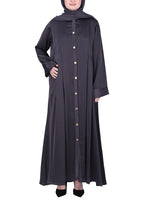 Being Muslims Simple n Stylish Front Open Abaya Dark Grey