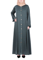 Being Muslims Simple n Stylish Front Open Abaya Green