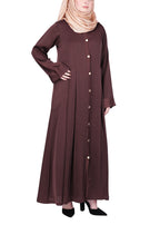 Being Muslims Simple n Stylish Front Open Abaya Brown