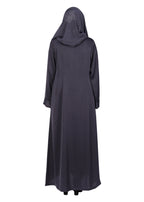Being Muslims Simple n Stylish Front Open Abaya Dark Grey
