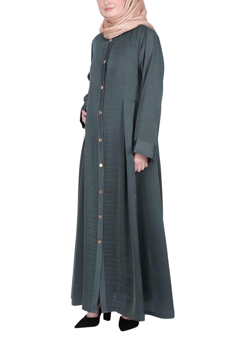 Being Muslims Simple n Stylish Front Open Abaya Green