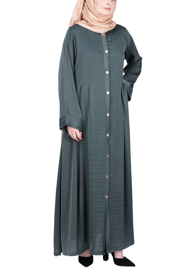 Being Muslims Simple n Stylish Front Open Abaya Green