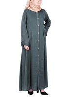 Being Muslims Simple n Stylish Front Open Abaya Green