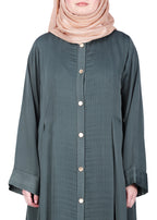 Being Muslims Simple n Stylish Front Open Abaya Green