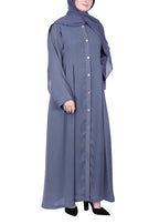 Being Muslims Simple n Stylish Front Open Abaya Light Grey