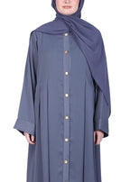Being Muslims Simple n Stylish Front Open Abaya Light Grey