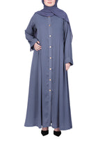 Being Muslims Simple n Stylish Front Open Abaya Light Grey