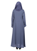 Being Muslims Simple n Stylish Front Open Abaya Light Grey