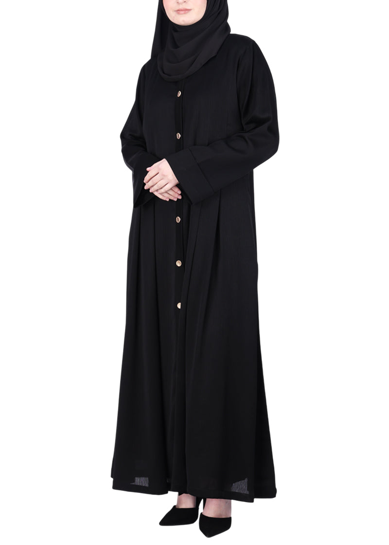 Being Muslims Simple n Stylish Front Open Abaya Black