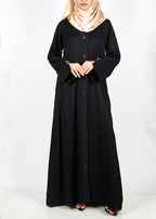BeingMuslims Flowy Distinguished Abaya Black