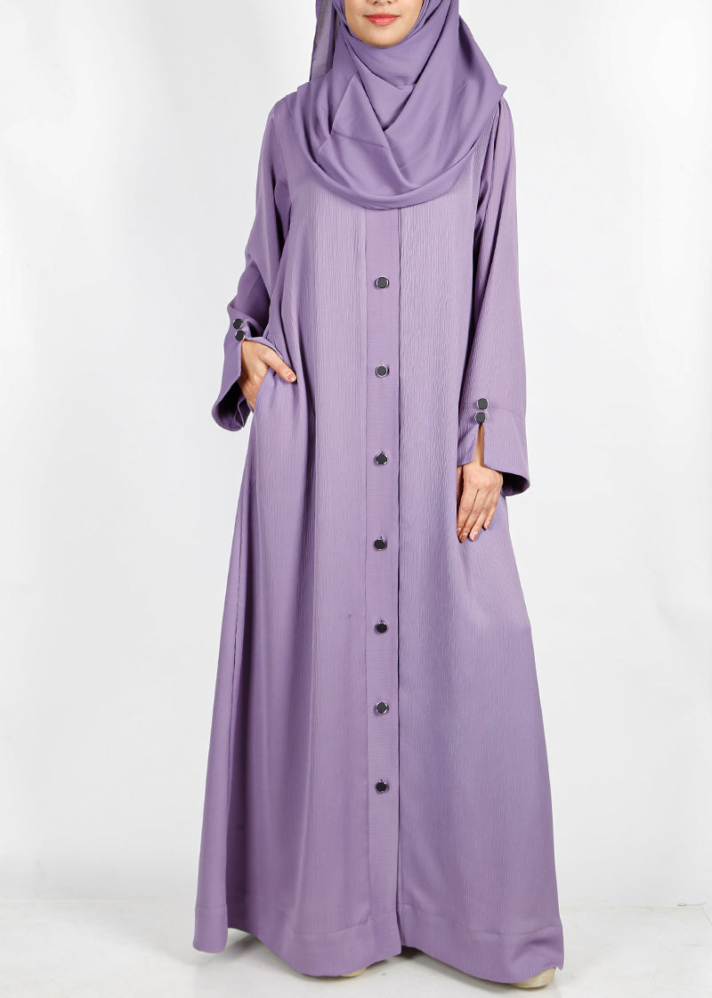 BeingMuslims Flowy Distinguished Abaya Violet