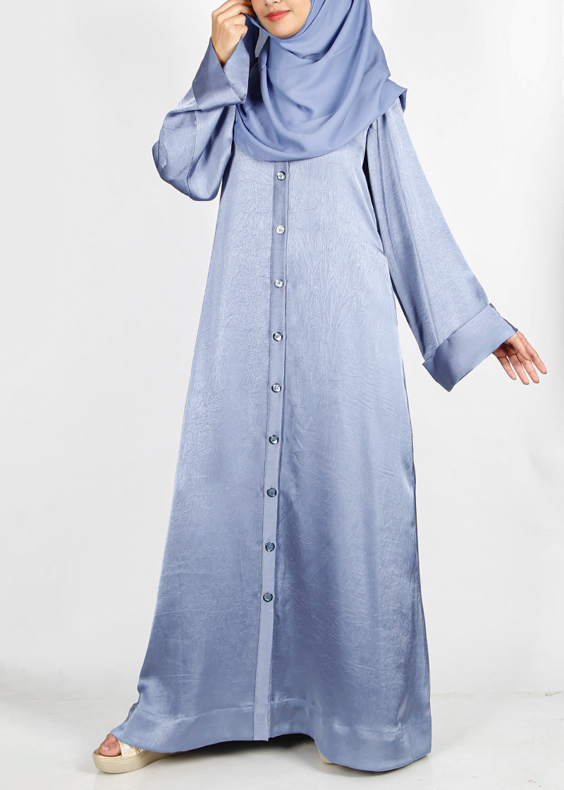 BeingMuslims Button-front Lustrous Abaya