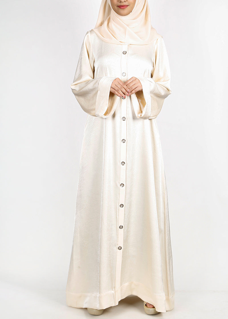 BeingMuslims Button-front Lustrous Abaya