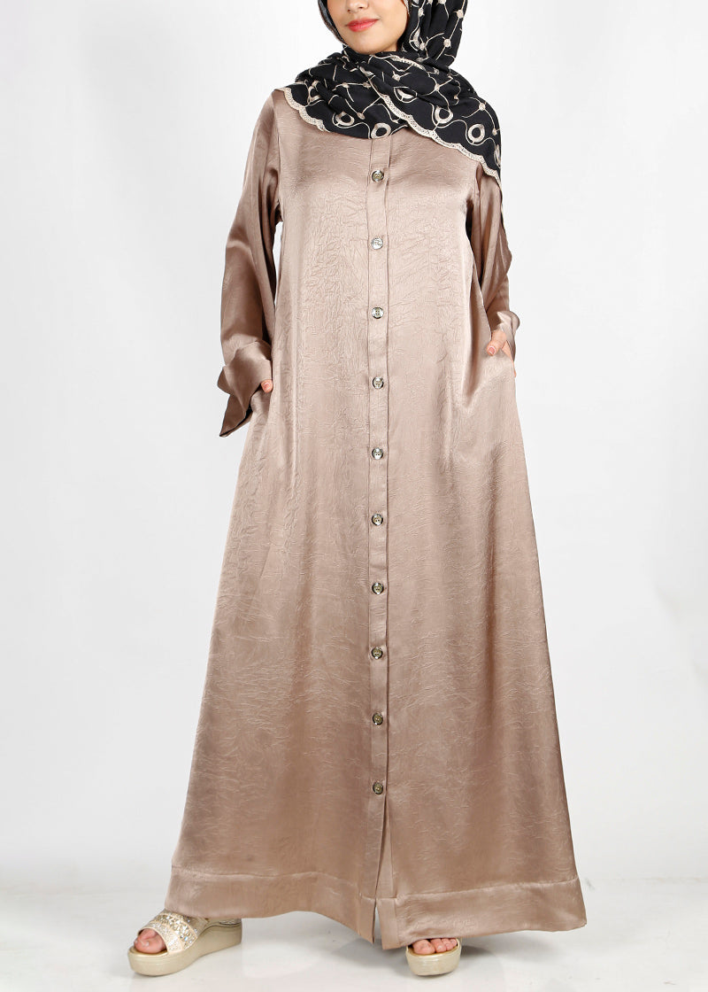 BeingMuslims Button-front Lustrous Abaya