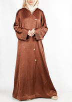 BeingMuslims Asymmetry Luxe Abaya Bronze
