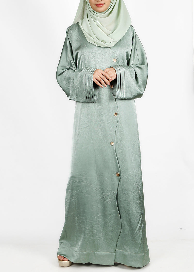 BeingMuslims Asymmetry Luxe Abaya Green Acqua