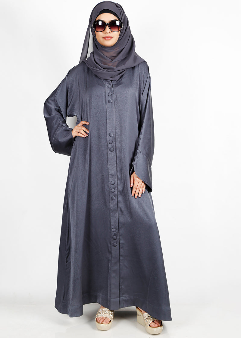 BeingMuslims Timeless Abaya in Marbella Dark Grey