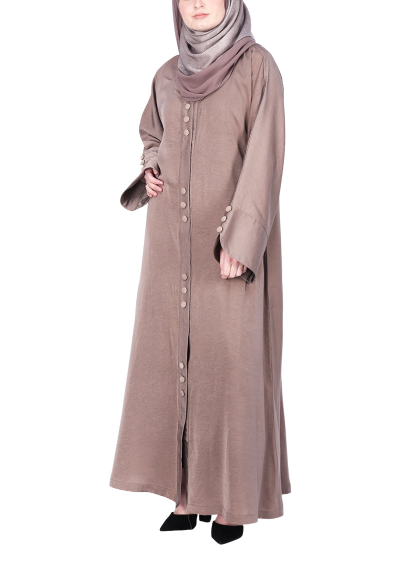 BeingMuslims Timeless Abaya in Marbella Oak Brown