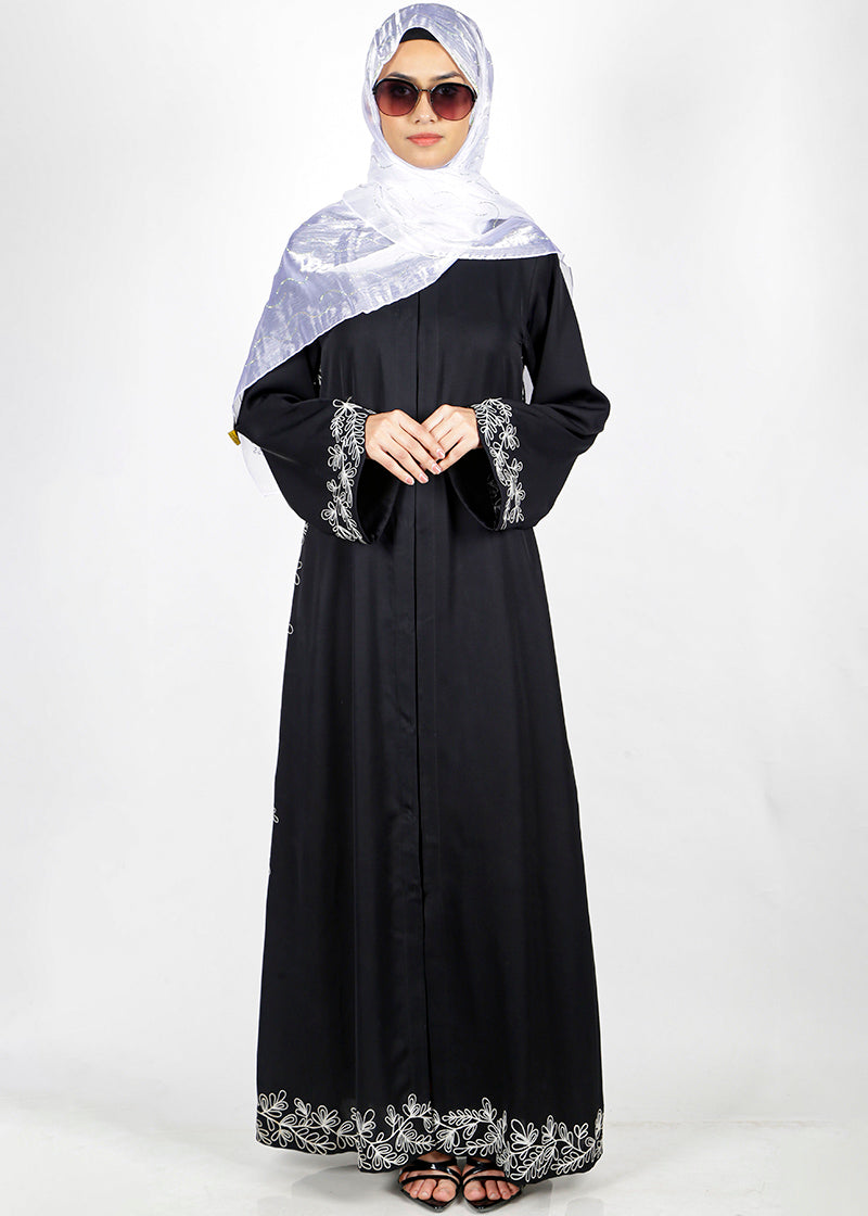 BeingMuslims Graceful Side Embroidered Abaya
