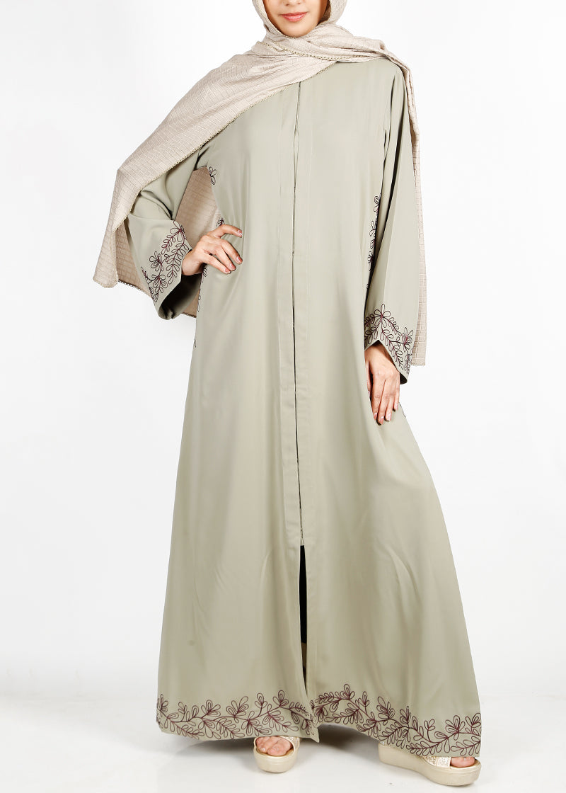 BeingMuslims Graceful Side Embroidered Abaya