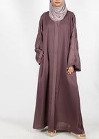 BeingMuslims Purple Dubai Style Abaya with Cut-dana work on sleeves Purple