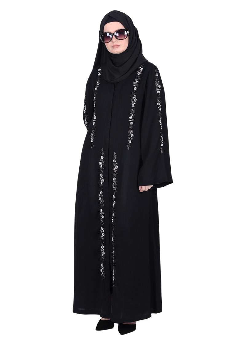 BeingMuslims Abaya with Designer Intricate Hand Embroidery
